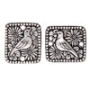 Dove and flower link metal antique silver plated 13x15mm (1)