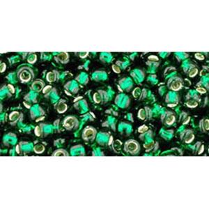 cc36 - Toho beads 8/0 silver lined green emerald (10g)