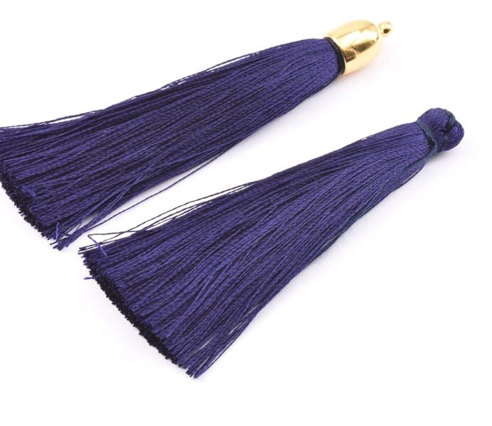 Nylon Tassel Pendants, MidnightBlue, 67mm x 6mm (1)