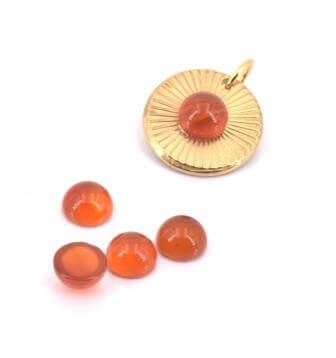 Round cabochon Cornelian 6mm (2)