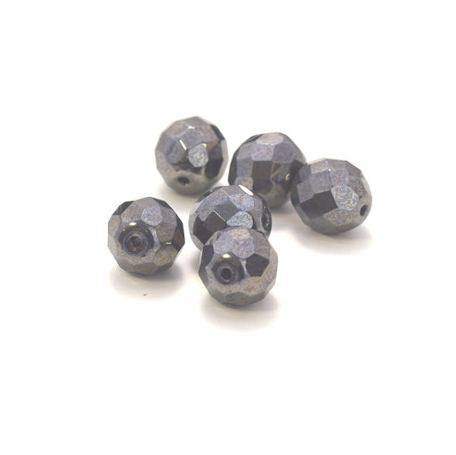 Buy Czech fire-polished beads hematite 12mm (6)