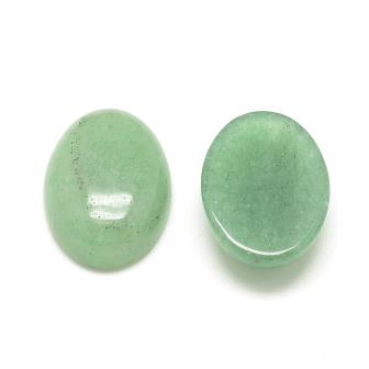 Green aventurine cabochons, oval 10x8mm (2)