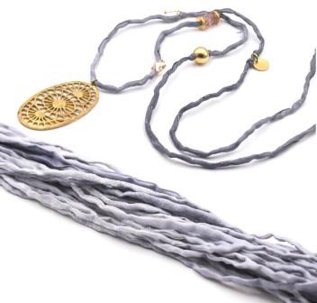 Silk cord Handmade Light Grey 2mm (1m)