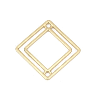 Link and pendant square 20mm golden brass (1)