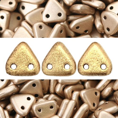 2 holes CzechMates triangle Matte Metallic Flax 6mm (10g)