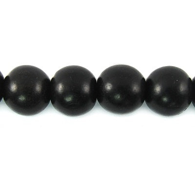 Black EBONY round beads strand 10mm (1)