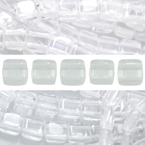 2 holes CzechMates tile bead Crystal 6mm (50)