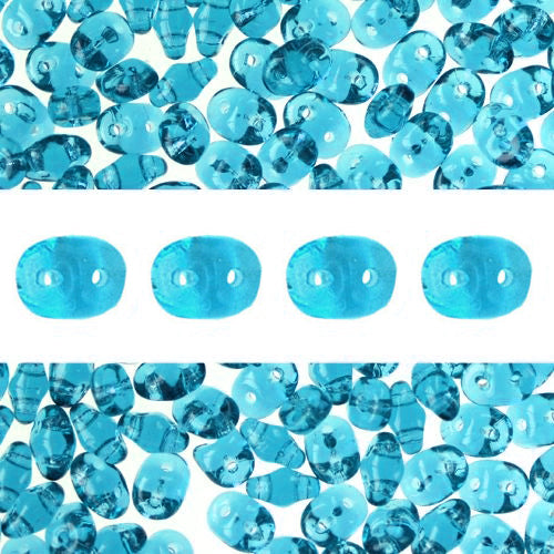 Super Duo beads 2.5x5mm Aquamarine (10g)
