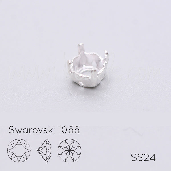 Sew on setting for Swarovski 1088 SS24 silver plated (20)