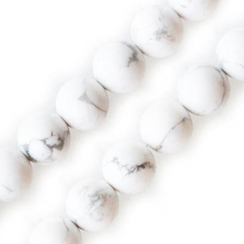 White howlite round beads 10mm strand (1)