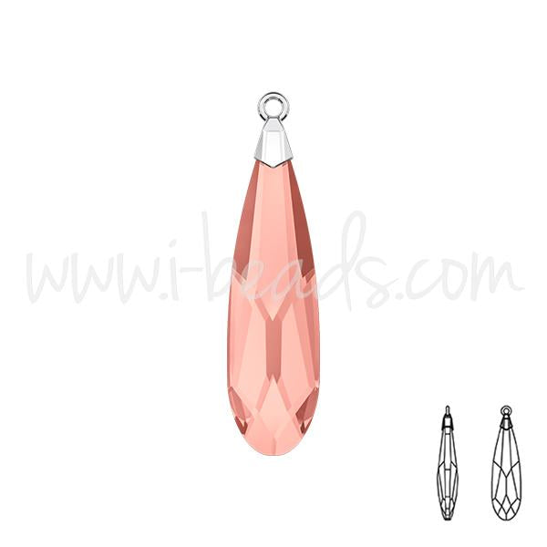 Swarovski 6533 raindrop pendant blush rose rhodium 23mm (1)