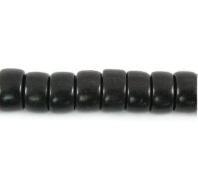 Buy Wooden black ebony pukalet heishi beads strand 8mmx4mm (1)