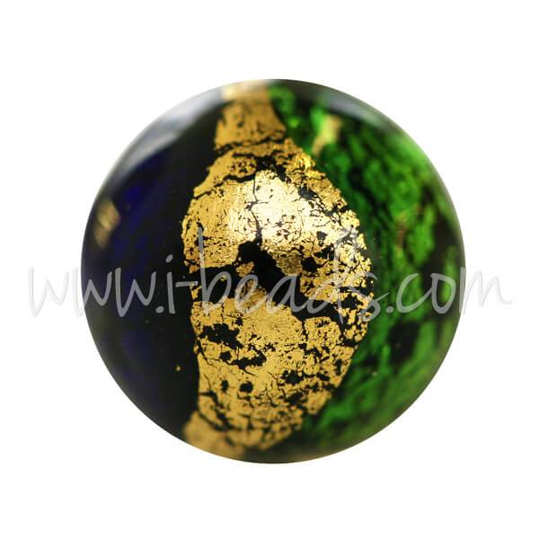 Murano bead round multicolour mix and gold 12mm (1)