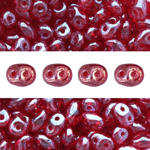 Super Duo beads 2.5x5mm luster ruby (10g)