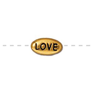 Buy Love word bead metal antique gold plated 11mm (1)