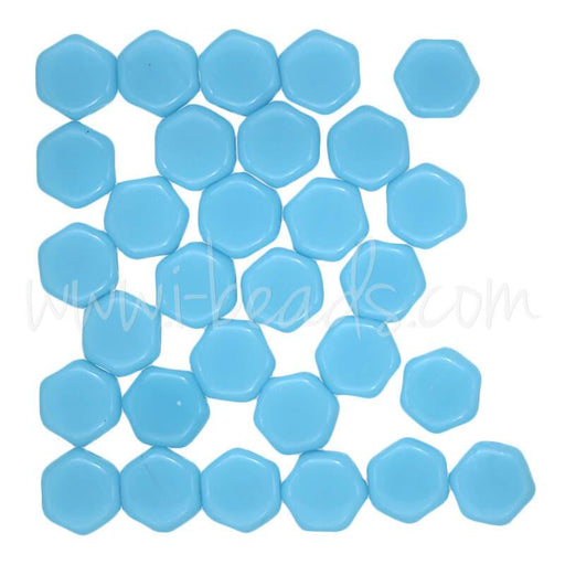 Honeycomb beads 6mm blue turquoise opaque (30)