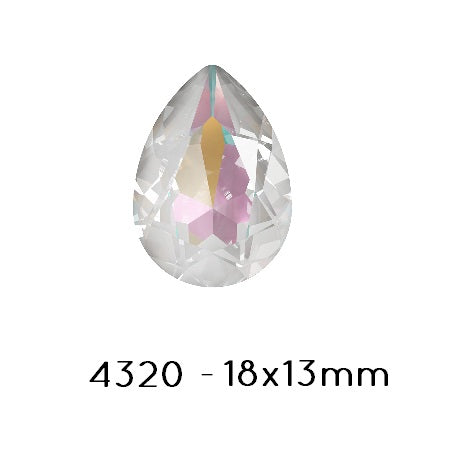 Buy Swarovski 4320 Fancy Stone PEAR- Light Grey DELITE-18x13mm (1)