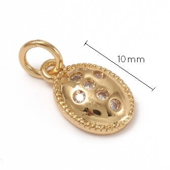 Charm, pendant cross zircon gold Plated high quality 10mm (1)