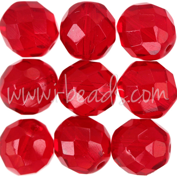 Czech fire-polished beads siam ruby 12mm (6)