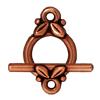 Toggle clasp leaf metal antique copper plated 10x15mm (1)