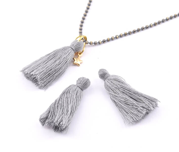 Cotton tassel 30mm GREY (2)