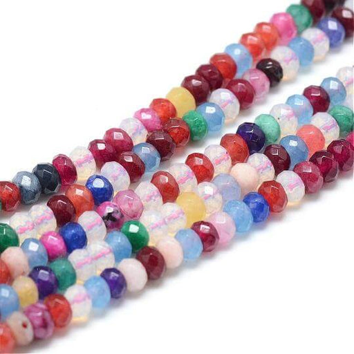 Natural Jade Dyed mix colors 4X3mm hole: 0.6mm (1 strand)
