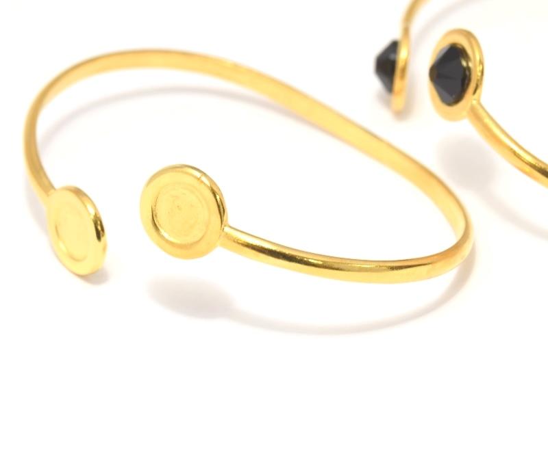 Bangle open for Swarovski Flatback SS34 gold plated (1)