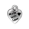 Made with love heart charm metal antique silver plated 12.4mm (1)