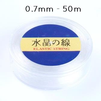 Clear elastic bead cord from Japan 0.7mm, Spool of 50m (50m)