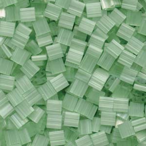 Cc2559 - Miyuki tila beads silk pale green 5mm (25 beads)