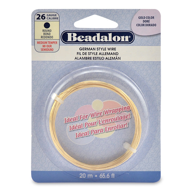 Beadalon gold colour round crafting wire 26 gauge (0.41mm), 20m (1)