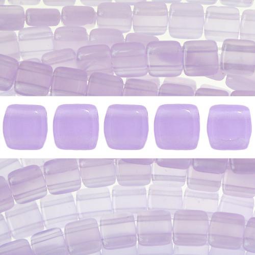 2 holes CzechMates tile bead milky alexandrite 6mm (50)