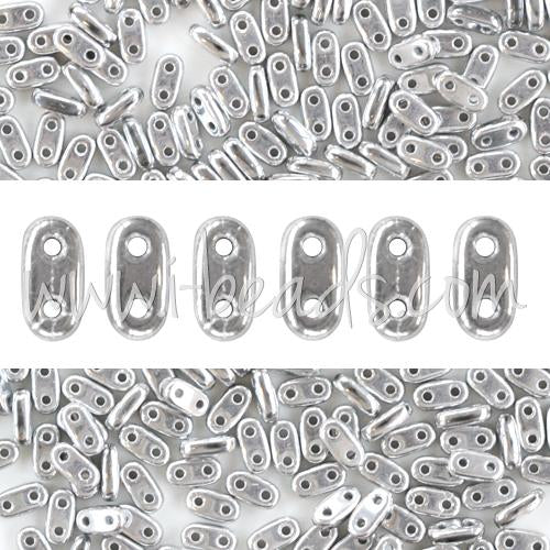 Buy 2 holes CzechMates Bar 2x6mm Silver (10g)