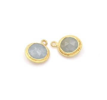 Pendant set in vermeil - round moonstone 10mm (1)