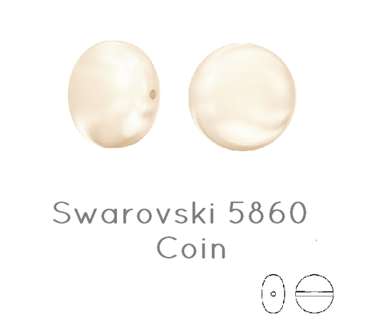 5860 Swarovski coin Creamrose light pearl 10mm 0.7mm (5)
