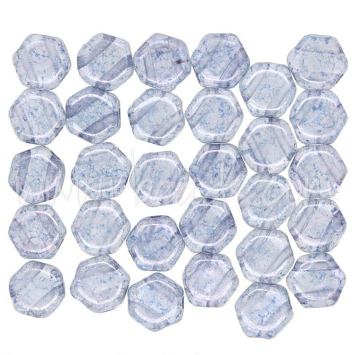 Honeycomb beads 6mm transparent blue luster (30)