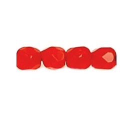 Czech fire-polished beads OPAQUE LIGHT RED 3mm (30)