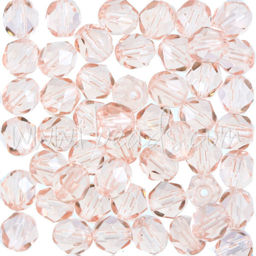 Buy Czech fire-polished beads rosaline 6mm (50)