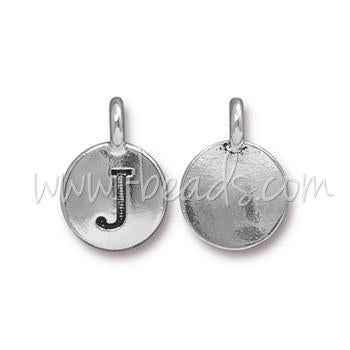 Buy Letter charm J antique silver plated 11mm (1)