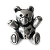 Teddy bear bead metal antique silver plated 12.5mm (1)
