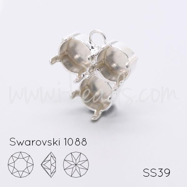 Pendant setting for 3 Swarovski 1088 SS39 silver plated (1)