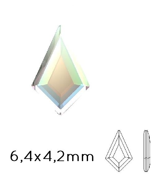 2771 Swarovski flat back KITE rhinestones crystal AB 6.4x4.2mm (10)