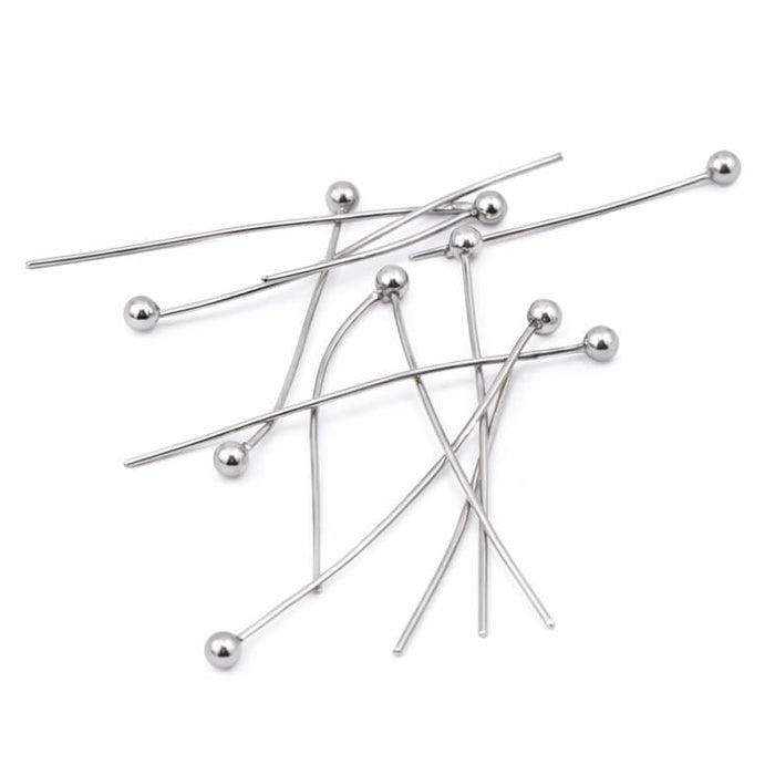 Round headpin Stainless stainless steel - 25mmx0.6 (10)