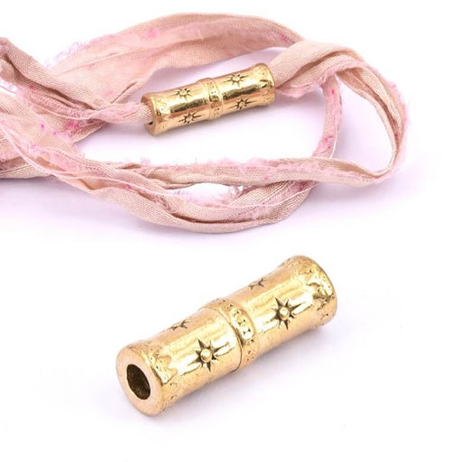 Buy Bead tube cylinder ethnic bamboo stainless steel golden 20x6.5mm (1)