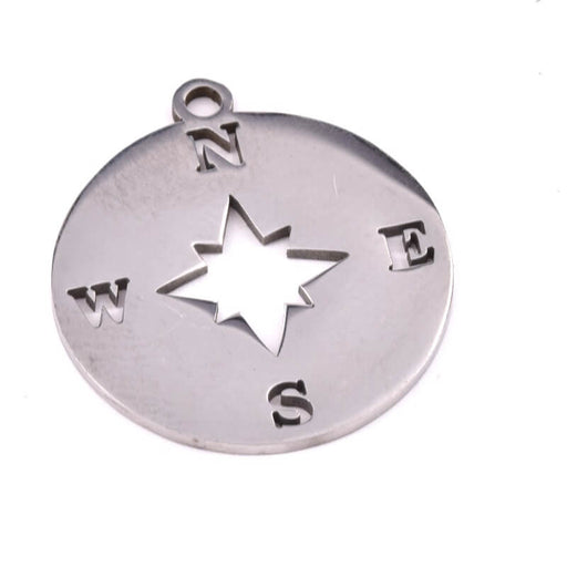 Buy Stainless Steel Pendant charm, tag cardinal points, Golden, 19mm (1)