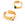 Beads wholesaler  - Ring golden stainless steel leaves for 4x6mm oval cabochon (1)