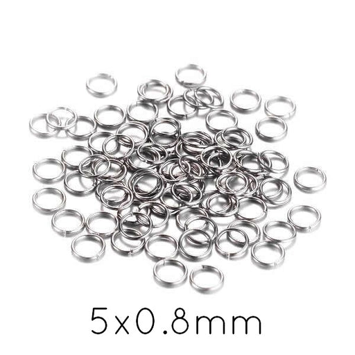 Stainless steel jump rings 5x0.8mm (40)