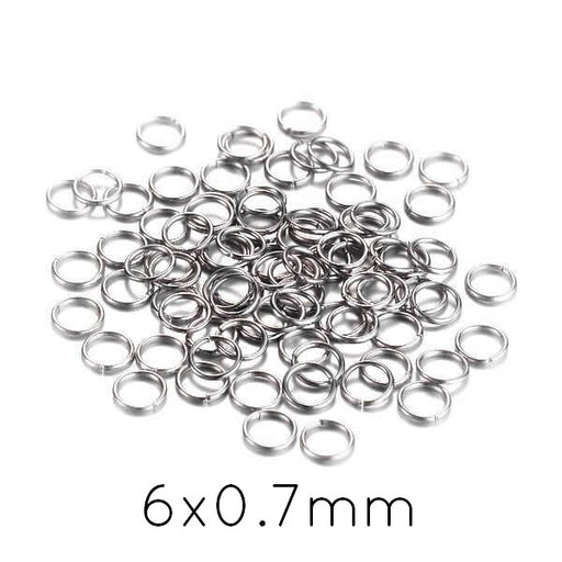 Stainless steel jump rings 6x0.7mm (20)