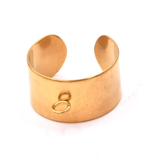 Ring with jump ring golden stainless steel 10x0.5mm - 17mm (1)