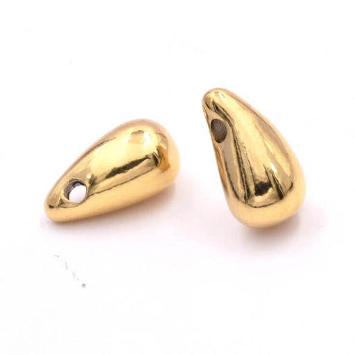 Tear drop pendant in golden stainless steel 11.5x6mm (1)